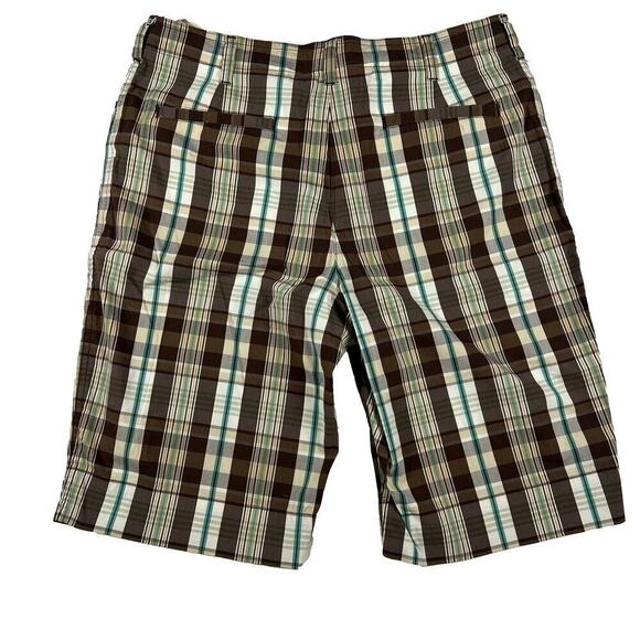 Jones New York Signature Brown Cream Plaid Bermuda Shorts Size 10 - Picture 3 of 8